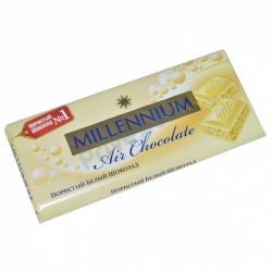 Шоколад `Millennium` пористий білий 85г
