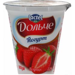 Йогурт стакан полуниця 3.2% 280г. "Дольче"